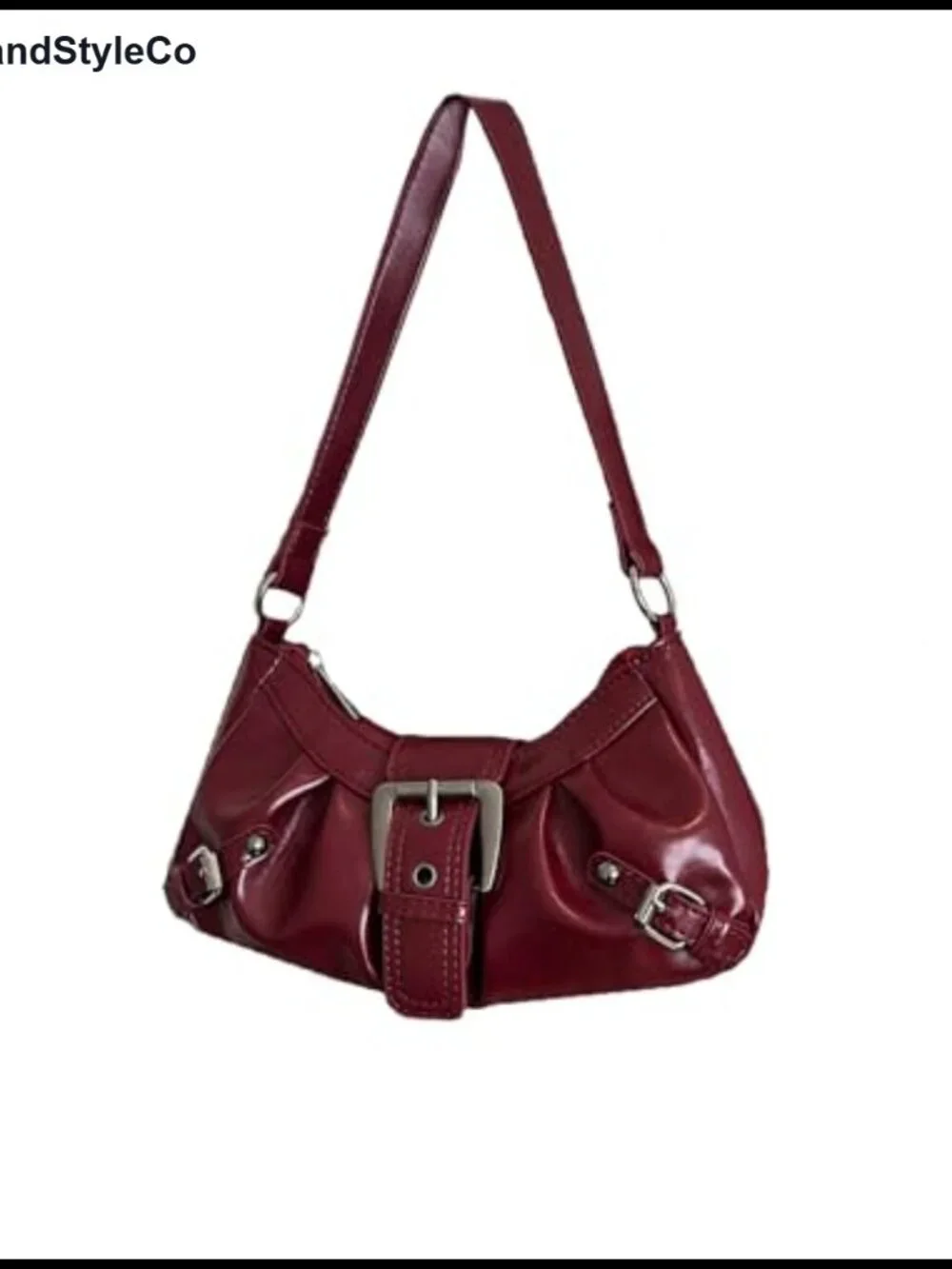 Y2K Mini Crescent Hobo Bag with Adjustable Straps Soft Faux Leather